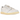 Jordan 1 Retro Low OG Rabbit Floral Swoosh baskets en vue sous angle avec une tige en cuir blanc et un swoosh floral